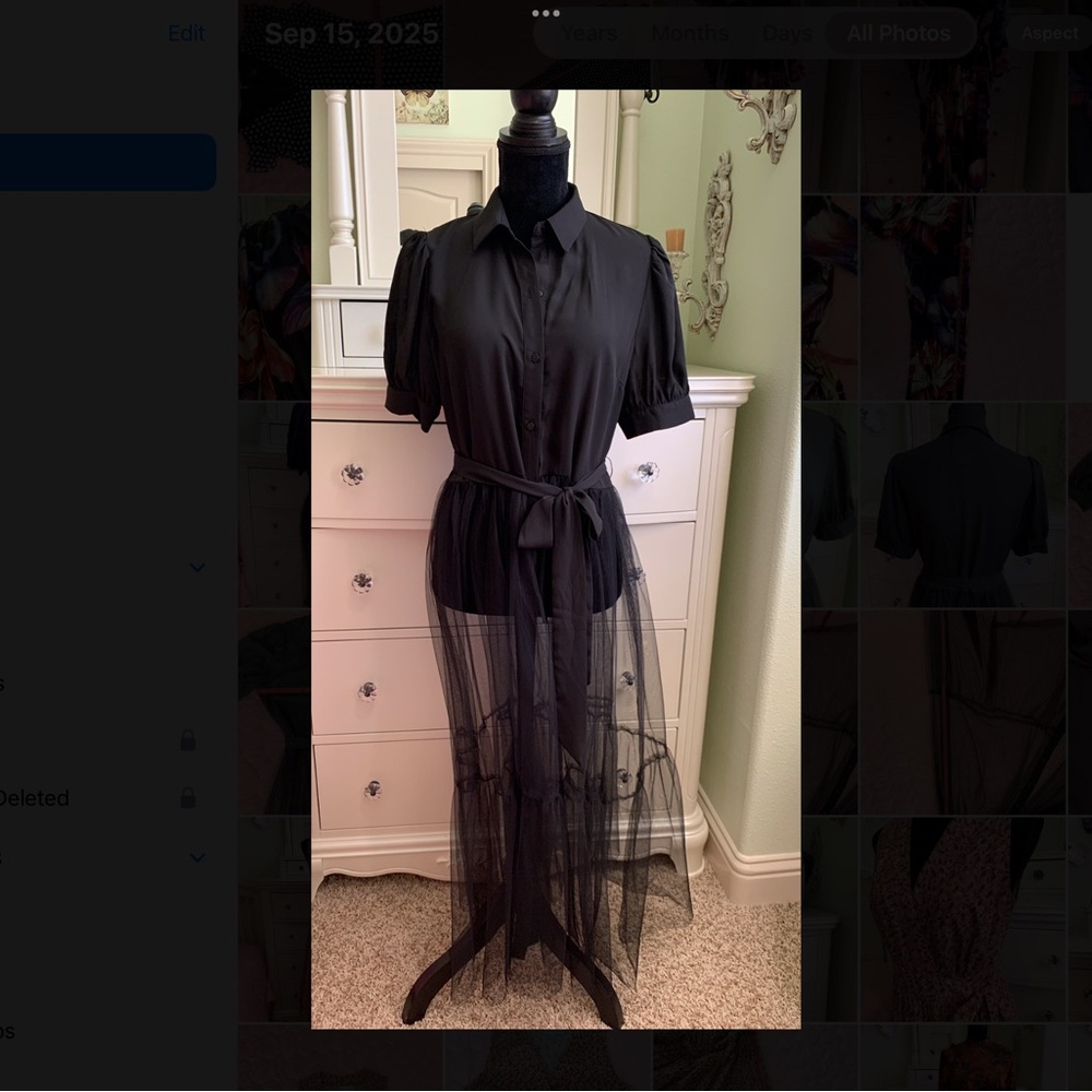 Black Sheer OverlayBlouse